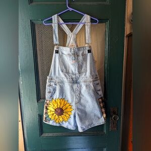Upcycled Levis overall shorts